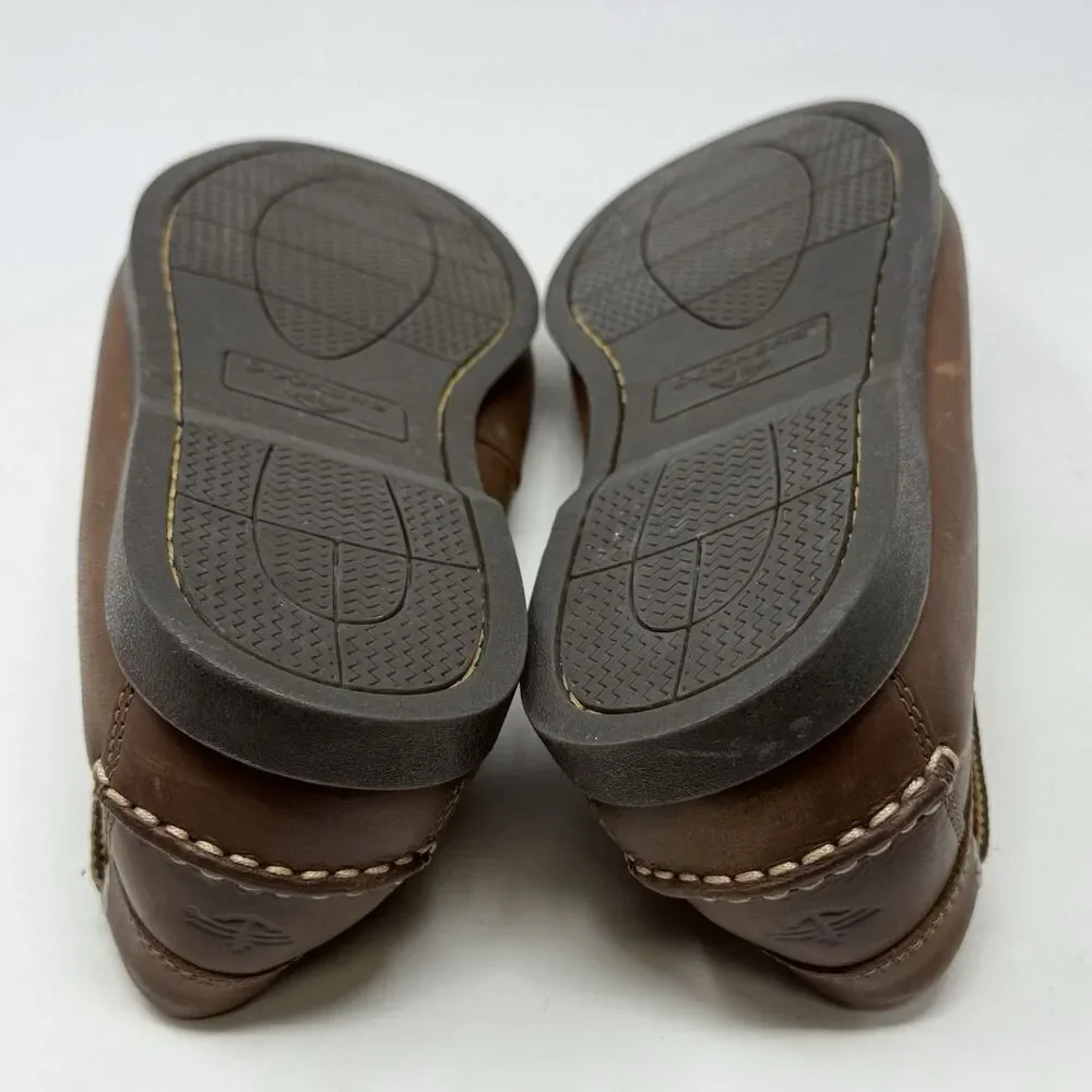 Dockers Vargas Boat Shoes Mens 10 M Brown Leather 2 Eye Casual Preppy Moccasins